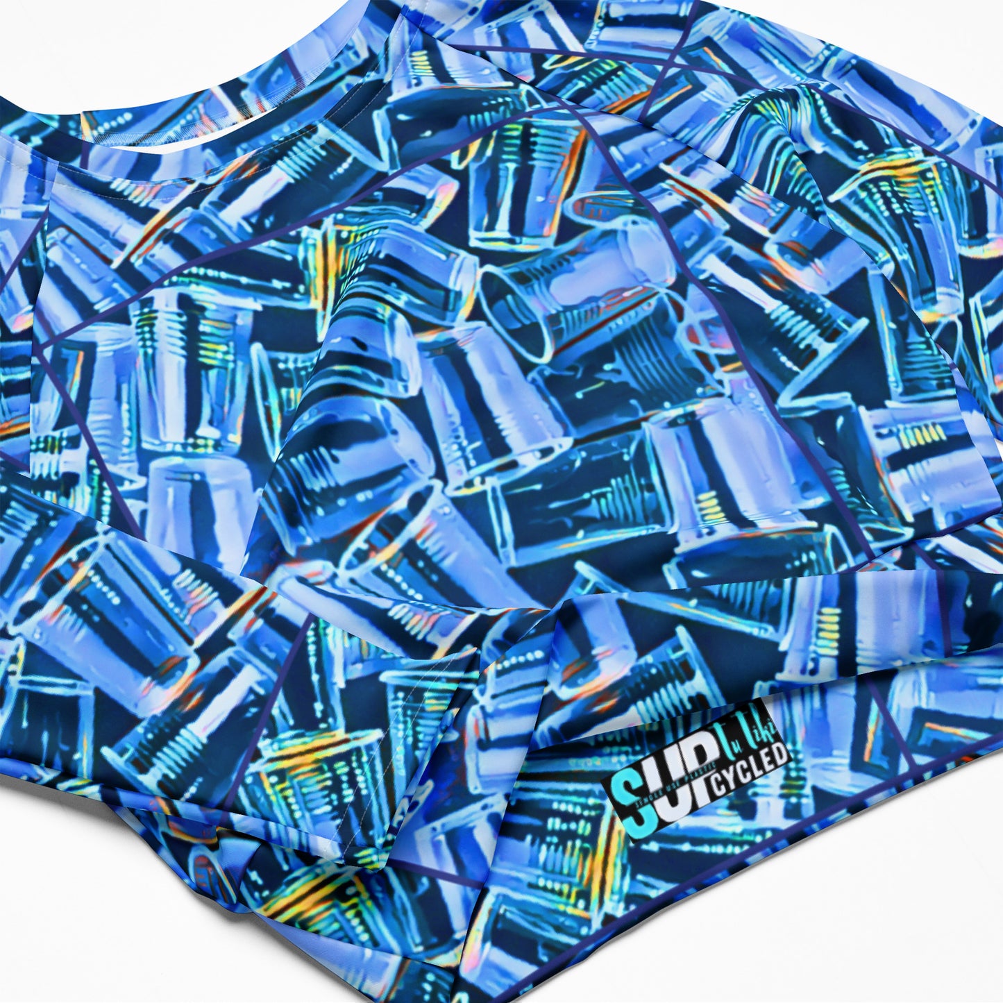 PLASTIC PICNIC BLUES - SUPcycled UPF 50+ crop