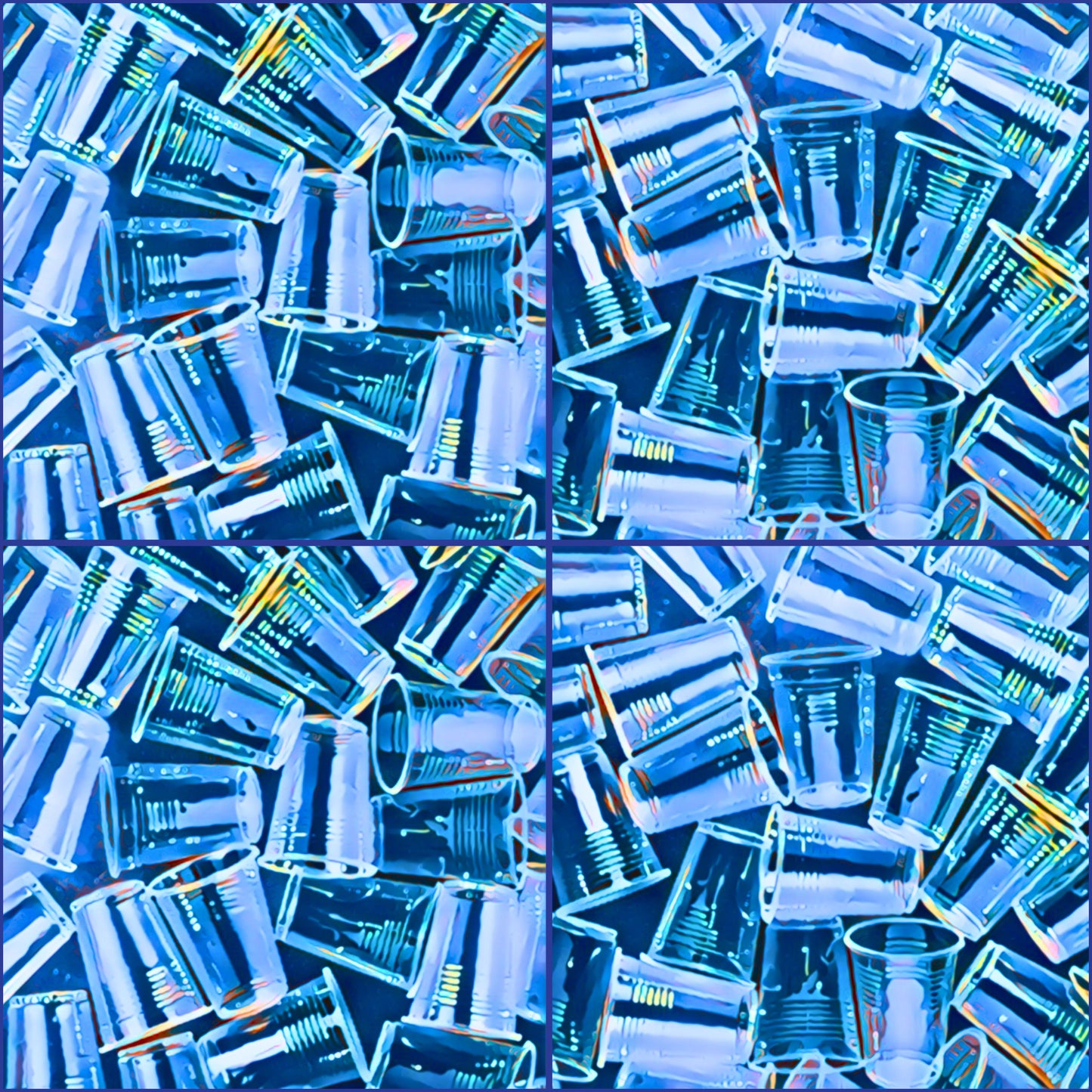PLASTIC PICNIC BLUES • Swim-To-Sup • Quick Dry • Button-Up
