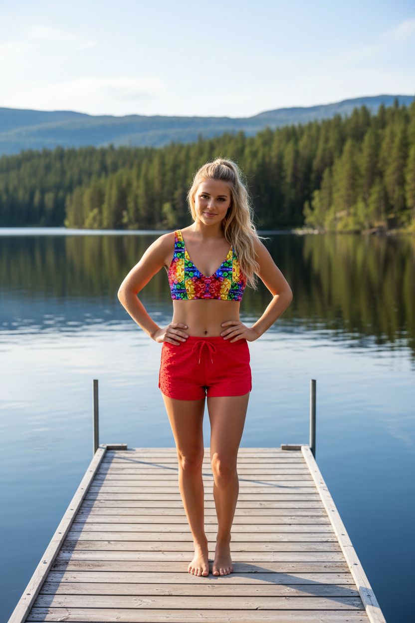 BOTTLE CAPS • Lined Swim/Yoga Bralette • Yellow
