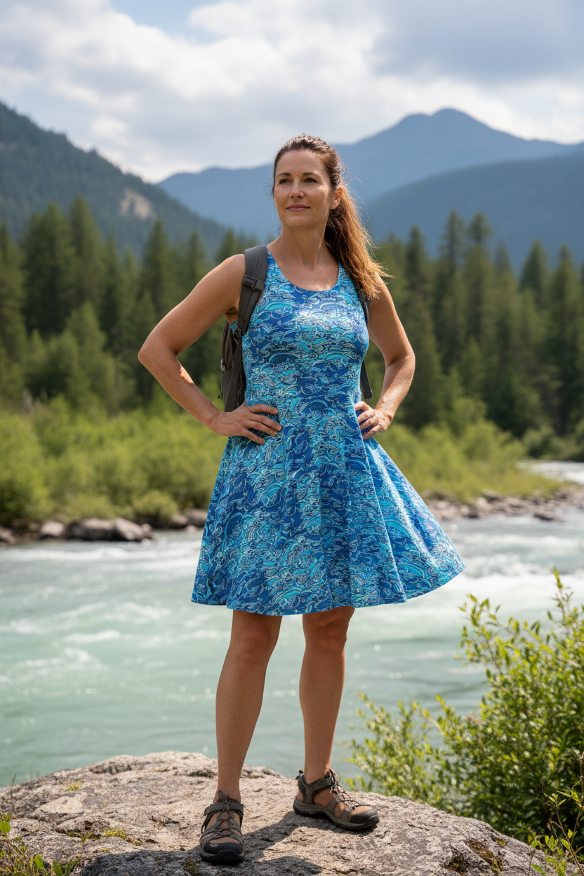 KILLER WAVES  • Sleeveless Swing Dress