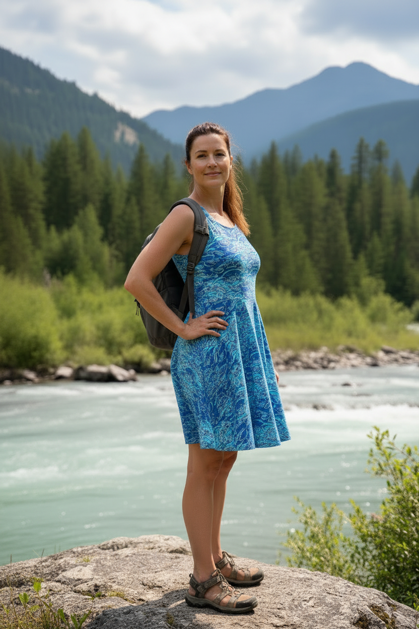 KILLER WAVES  • Sleeveless Swing Dress