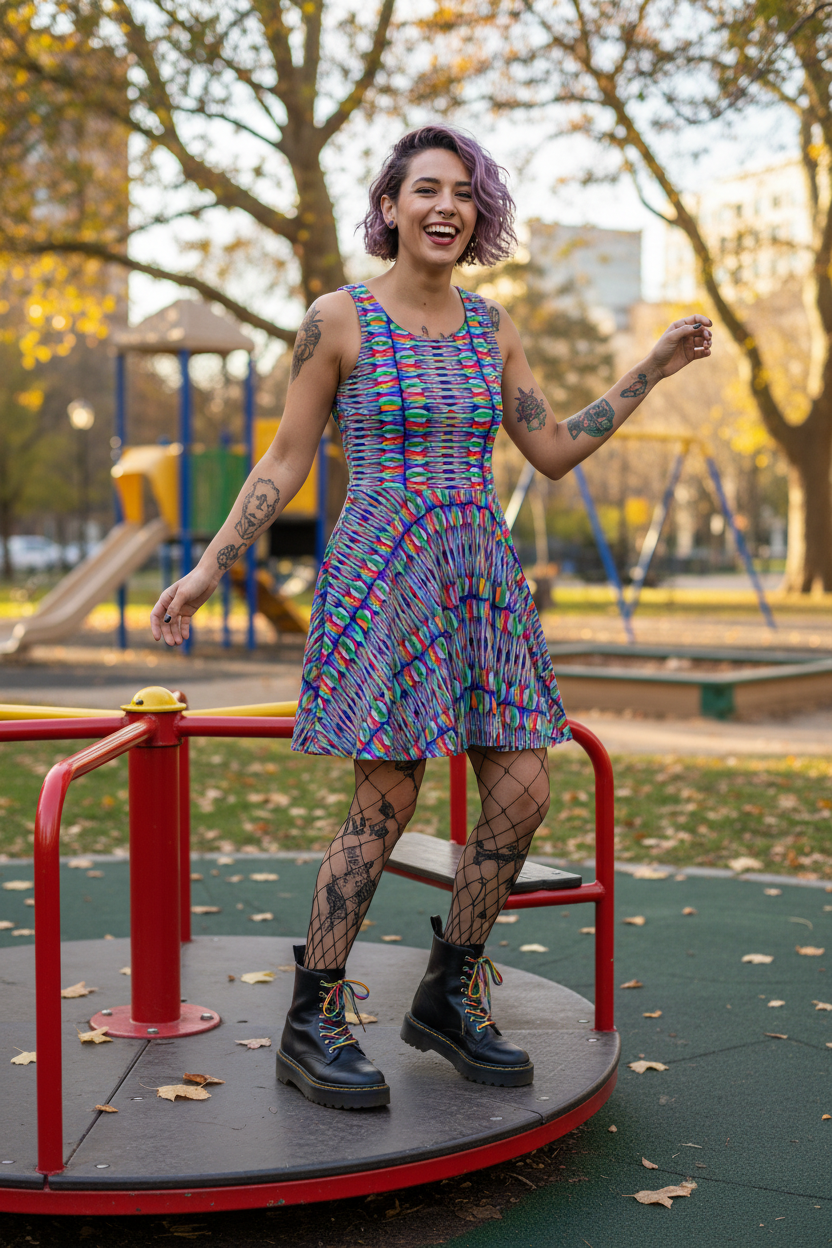 FOR HERE OR TO GO? • Sleeveless Swing Dress