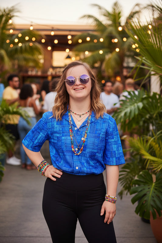 BENDY STRAW BLUES • Swim-To-Sup • Quick Dry • Button-Up