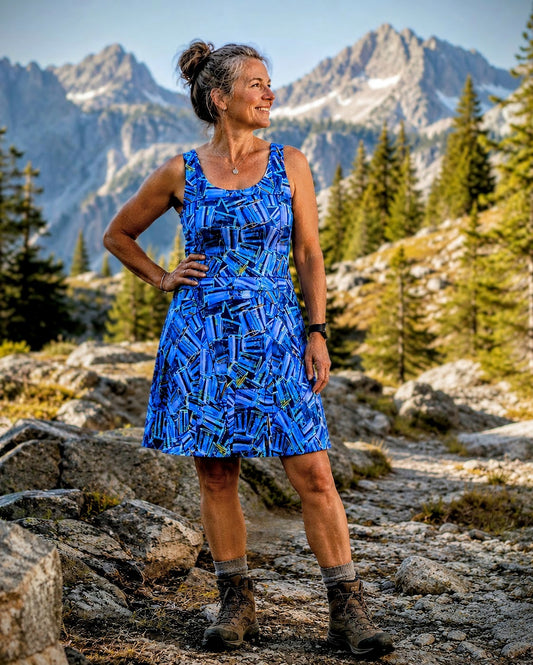 PLASTIC PICNIC BLUES • Sleeveless Swing Dress