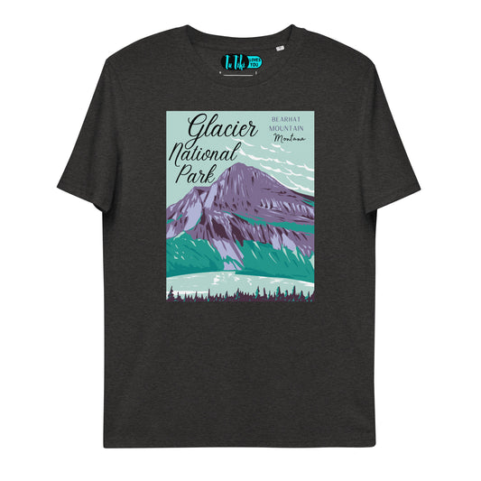 Organic Cotton GLACIER National Park Classic Tee: Bearhat Mountain