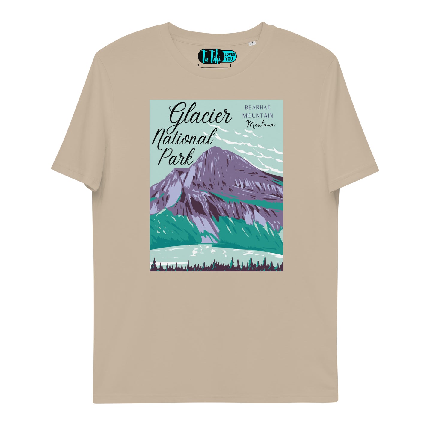 Organic Cotton GLACIER National Park Classic Tee: Bearhat Mountain