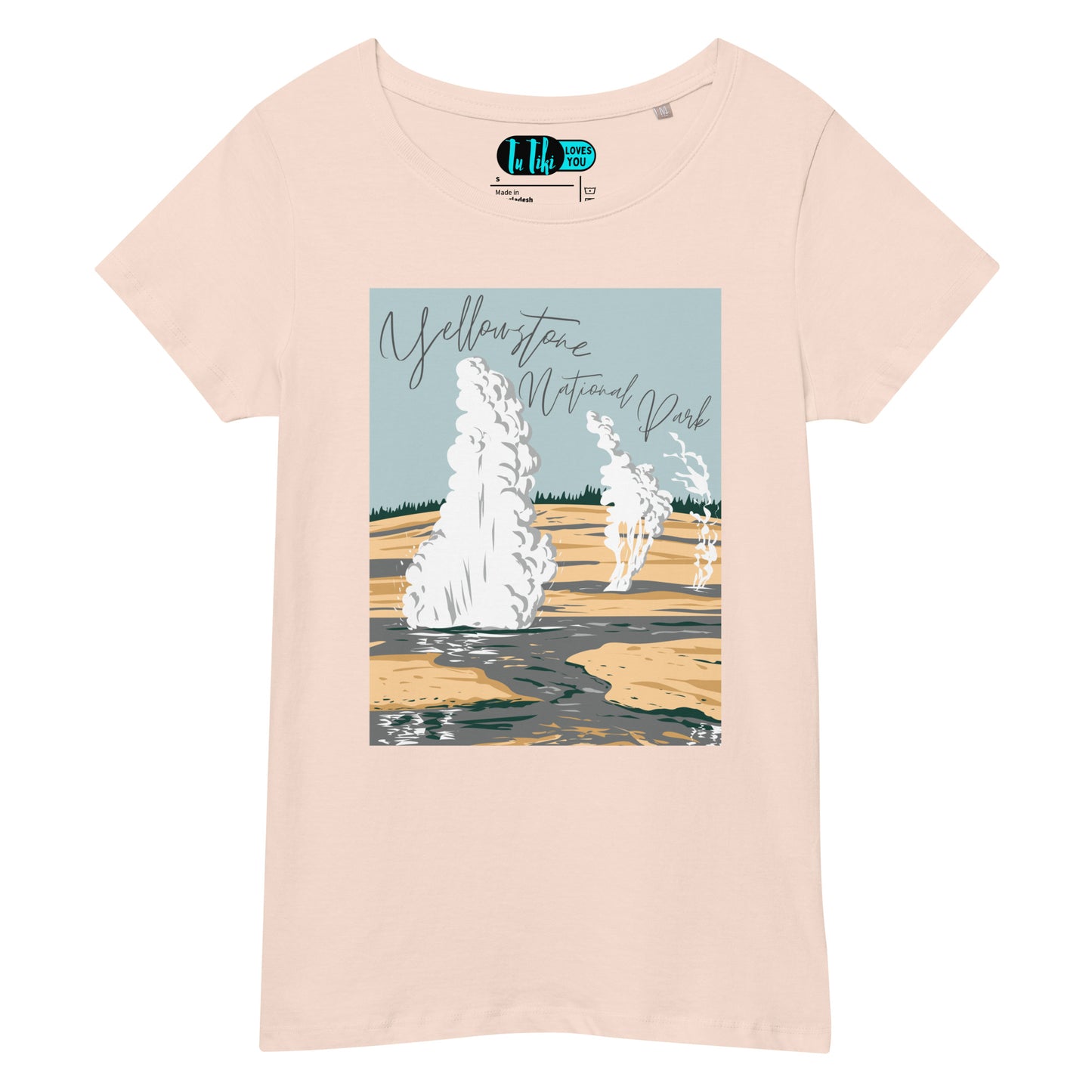 Organic Cotton YELLOWSTONE National Park Tee: Norris Geyser Basin